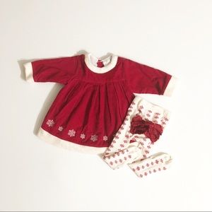 Hanna Andersson Classic Snowflake Dress & Tights